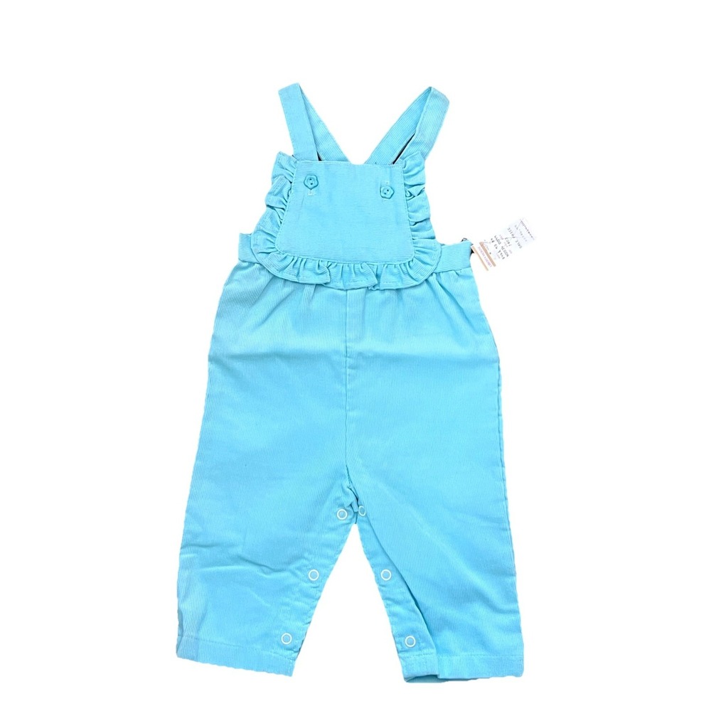 NWT Vintage Healthtex Girls Baby‎ Blue Corduroy Overalls Size 12M USA Toddler